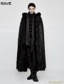 Black Gothic Witch Long Fur Cloak for Men