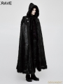 Black Gothic Witch Long Fur Cloak for Men