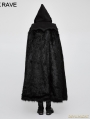 Black Gothic Witch Long Fur Cloak for Men