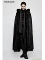 Black Gothic Witch Long Fur Cloak for Men