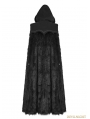 Black Gothic Witch Long Fur Cloak for Men