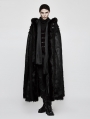 Black Gothic Witch Long Fur Cloak for Men