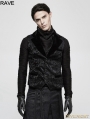 Black Gothic Vintage Jacquard Vest for Men