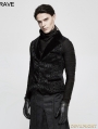 Black Gothic Vintage Jacquard Vest for Men