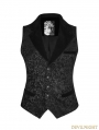 Black Gothic Vintage Jacquard Vest for Men