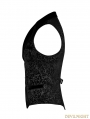 Black Gothic Vintage Jacquard Vest for Men