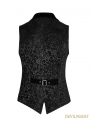 Black Gothic Vintage Jacquard Vest for Men