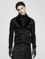 Black Gothic Vintage Jacquard Vest for Men