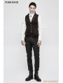 Coffee Steampunk Vintage Jacquard Vest for Men