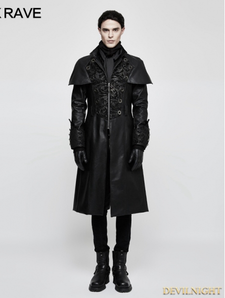 Black Gothic Vintage Style Cape Coat for Men - Devilnight.co.uk