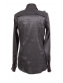 Black Long Sleeves Ruffle Gothic Blouse for Men