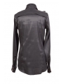 Black Long Sleeves Ruffle Gothic Blouse for Men