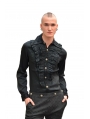 Black Long Sleeves Ruffle Gothic Blouse for Men