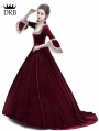 Wine Red Velvet Marie Antoinette Queen Theatrical Victorian Dress