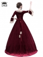 Wine Red Velvet Marie Antoinette Queen Theatrical Victorian Dress