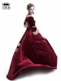 Wine Red Velvet Marie Antoinette Queen Theatrical Victorian Dress