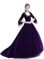 Purple Velvet Marie Antoinette Queen Theatrical Victorian Dress