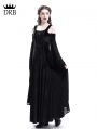 Black Velvet Off-the-Shoulder Medieval Dress