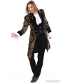 Gold Printing Pattern Gothic Swallow Tail Jacket for Men