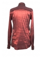 Red Long Sleeves Ruffle Gothic Blouse for Men