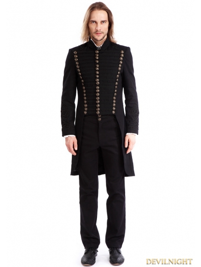 Black Gothic Vintage Swallow Tail Coat for Men