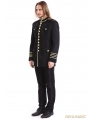 Black Mens Gothic Military Uniform Jacket