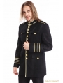 Black Mens Gothic Military Uniform Jacket