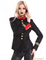 Black Gothic Military Uniform Jacket for Women