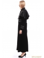 Black Velvet Gothic Long Cape Coat for Women