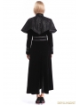 Black Velvet Gothic Long Cape Coat for Women