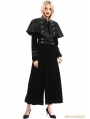 Black Velvet Gothic Long Cape Coat for Women