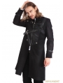 Black Gothic Punk Belt Coat for Men