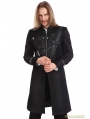 Black Gothic Punk Belt Coat for Men