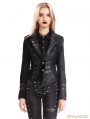 Black Gothic Punk Two Tone Short 
Irregular Jacket for Women