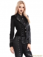 Black Gothic Punk Two Tone Short 
Irregular Jacket for Women
