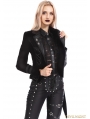 Black Gothic Punk Two Tone Short 
Irregular Jacket for Women