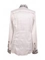 White Long Sleeves Ruffle Gothic Blouse for Men