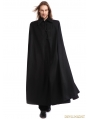 Black Gothic Vintage Long Coat with Detachable Shawl for Men