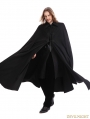 Black Gothic Vintage Long Coat with Detachable Shawl for Men