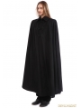 Black Gothic Vintage Long Coat with Detachable Shawl for Men