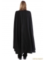 Black Gothic Vintage Long Coat with Detachable Shawl for Men