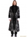 Sliver Printing Pattern Gothic Swallow Tail Long Coat for Men