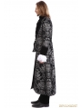 Sliver Printing Pattern Gothic Swallow Tail Long Coat for Men