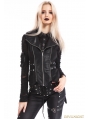 Black Gothic Punk Swallow Tail Waistcoat for Women