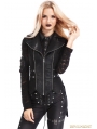 Black Gothic Punk Swallow Tail Waistcoat for Women