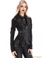 Black Gothic Punk Swallow Tail Waistcoat for Women