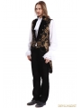 Gold Printing Pattern Gothic Swallow Tail Vest for Men