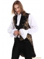 Gold Printing Pattern Gothic Swallow Tail Vest for Men