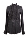 Black Long Sleeves Gothic Blouse for Men