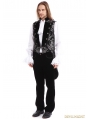 Silver Printing Pattern Gothic Swallow Tail Vest for Men